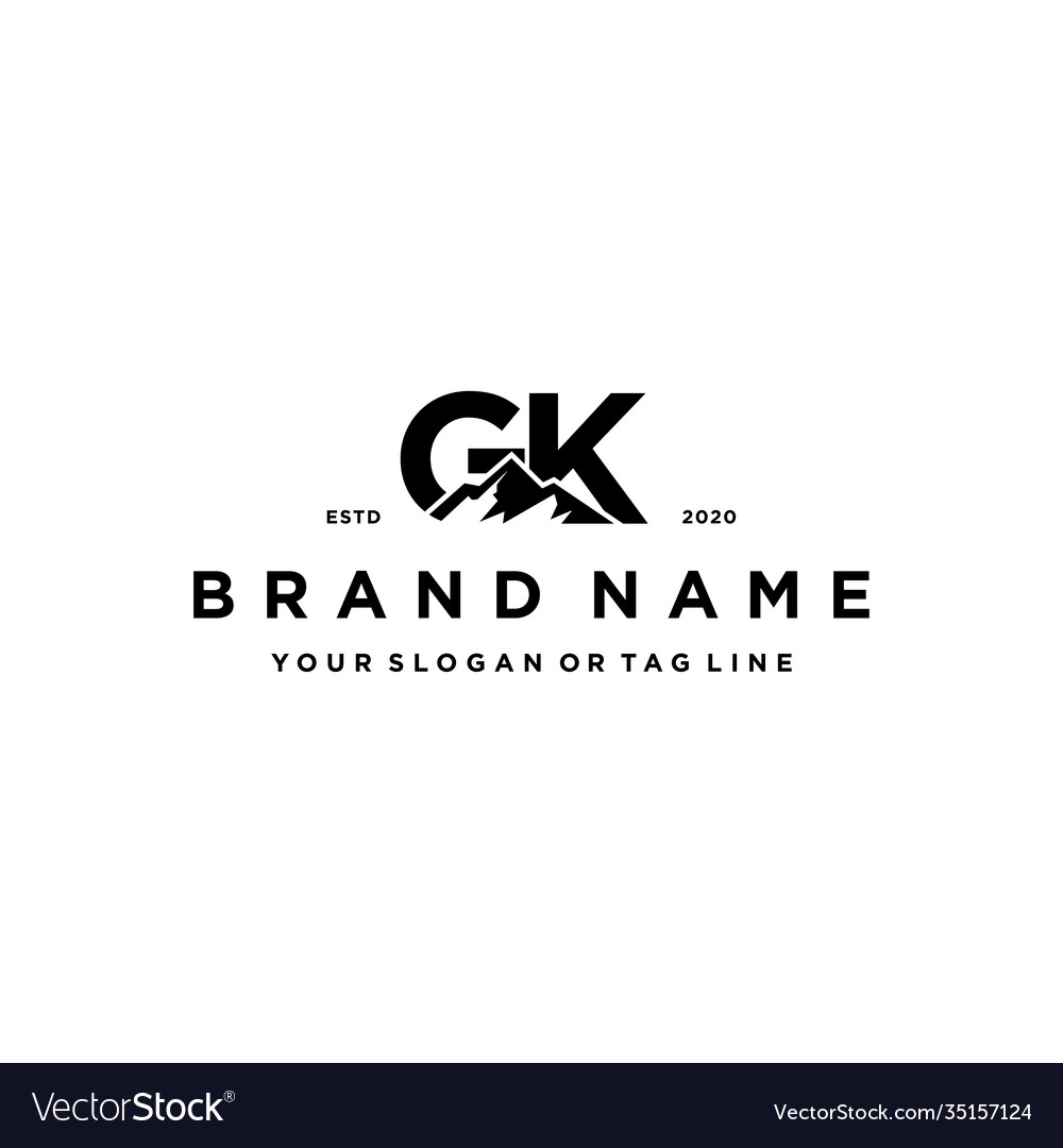 Letter gk mountain logo design