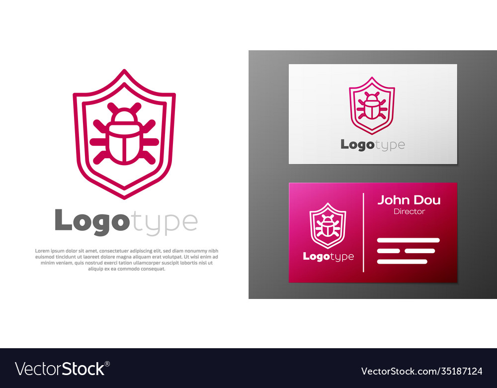 Logotype line system bug concept icon isolated vector image Logotype line system bug concept icon isolated