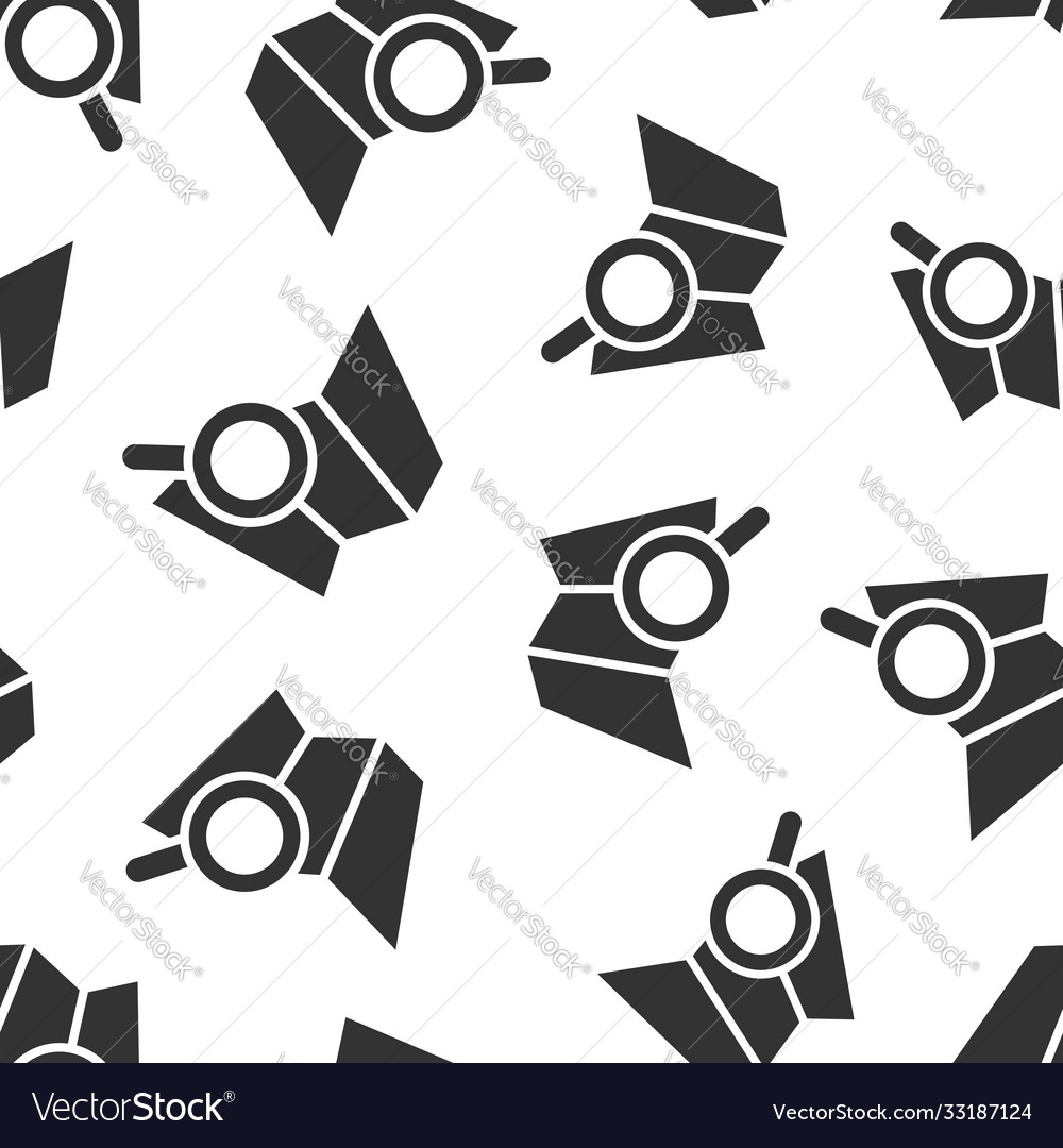 Map with magnifier icon in flat style gps vector image Map with magnifier icon in flat style gps