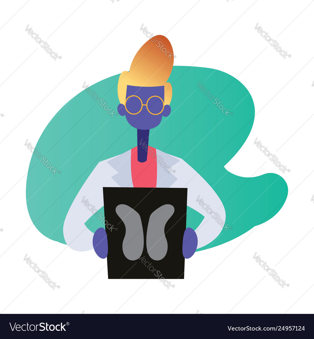 Minimalistic modern a doctor showing scan