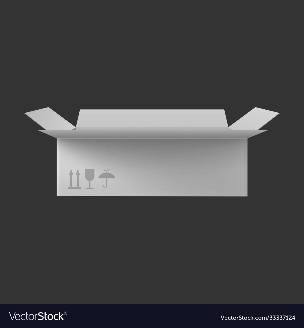 Mockup open white carton box with marks realistic