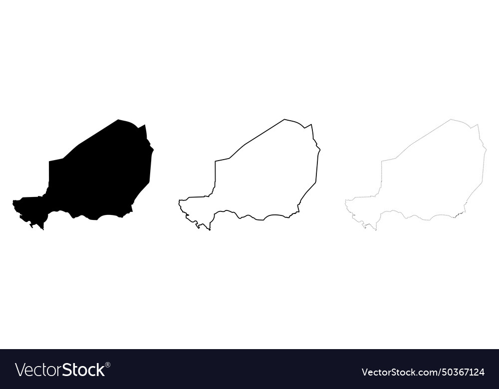 Niger country map silhouette and outlines Vector Image