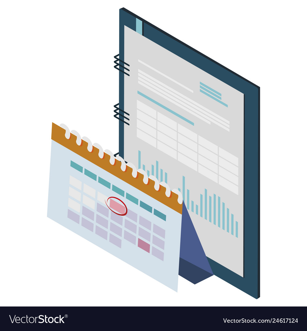 Office notepad with calendar