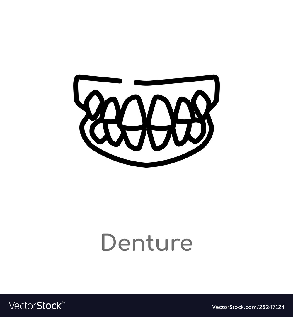 Outline denture icon isolated black simple line