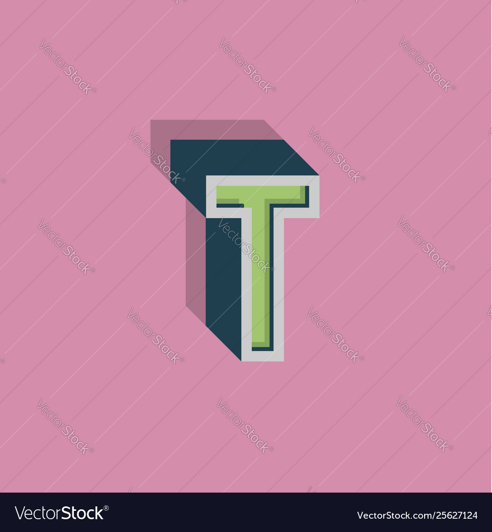 Retro 3d character from a fontset vector image Retro 3d character from a fontset