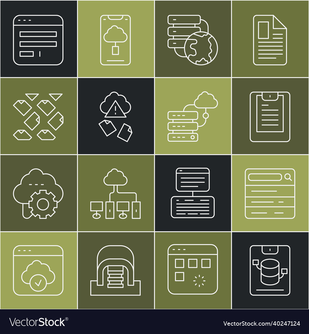 Zeilenserver Daten Webhosting Suchmaschine einstellen vector image Zeilenserver Daten Webhosting Suchmaschine einstellen