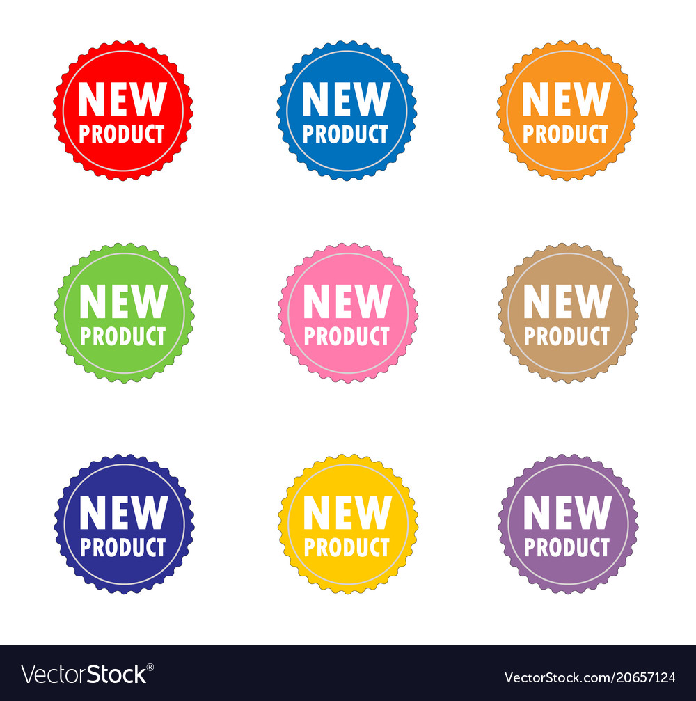 Neues Produkt auf weißem Hintergrund Flast Stil vector image Neues Produkt auf weißem Hintergrund Flast Stil