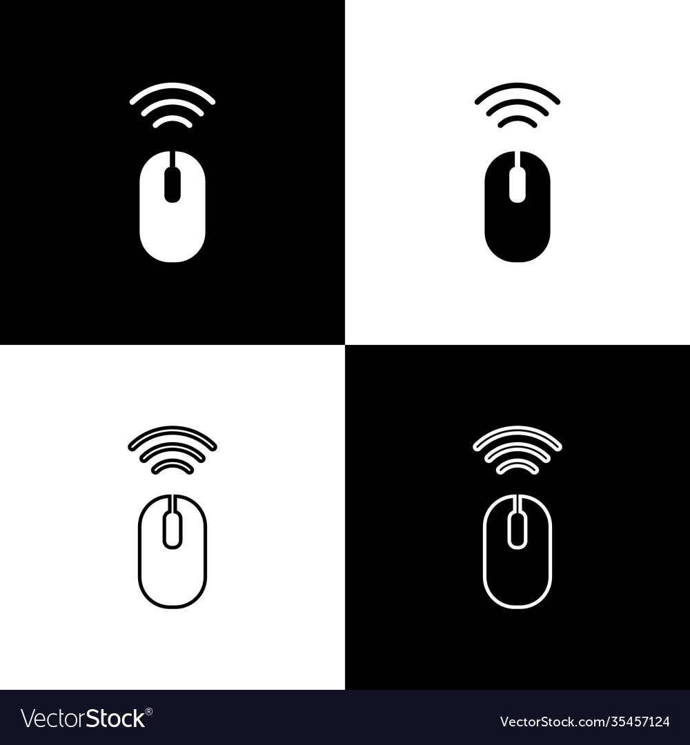 Set wireless computer mouse system icon isolated Vector Image Set wireless computer mouse system icon isolated