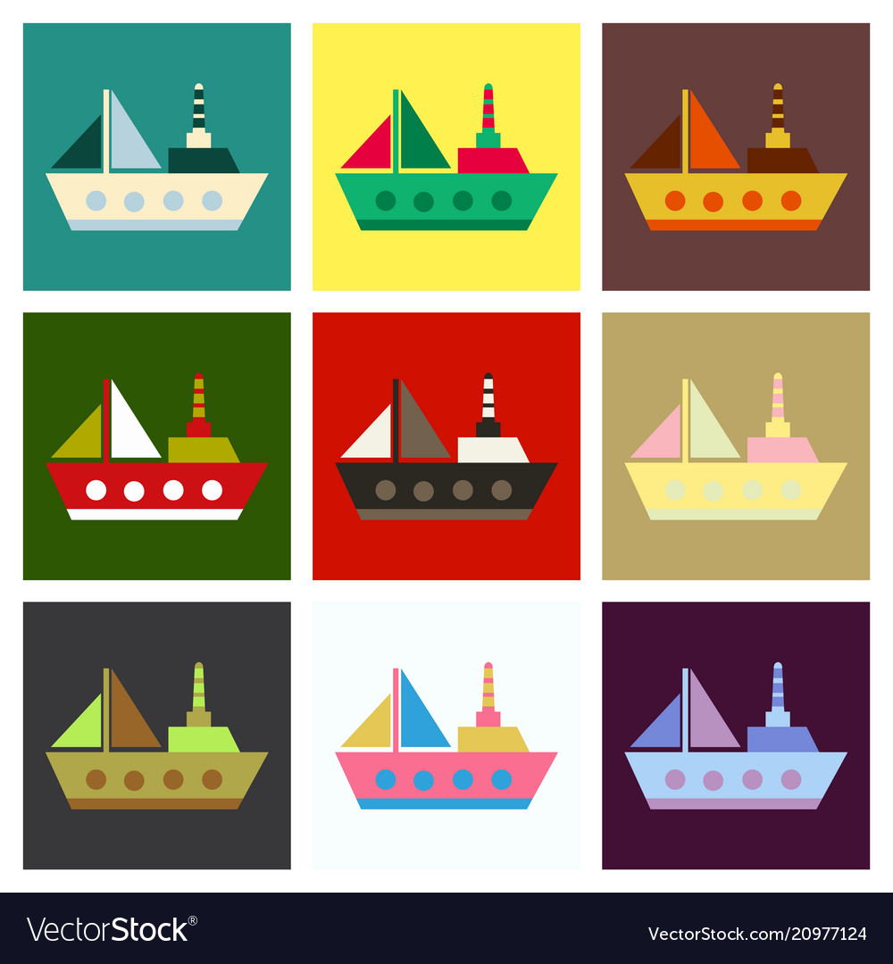 Ship icon flat pictograph on background symbol