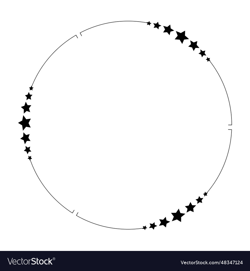 Star frame border horizontal line shape icon Vector Image