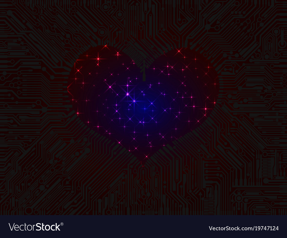 Translucent glowing computer circuit board