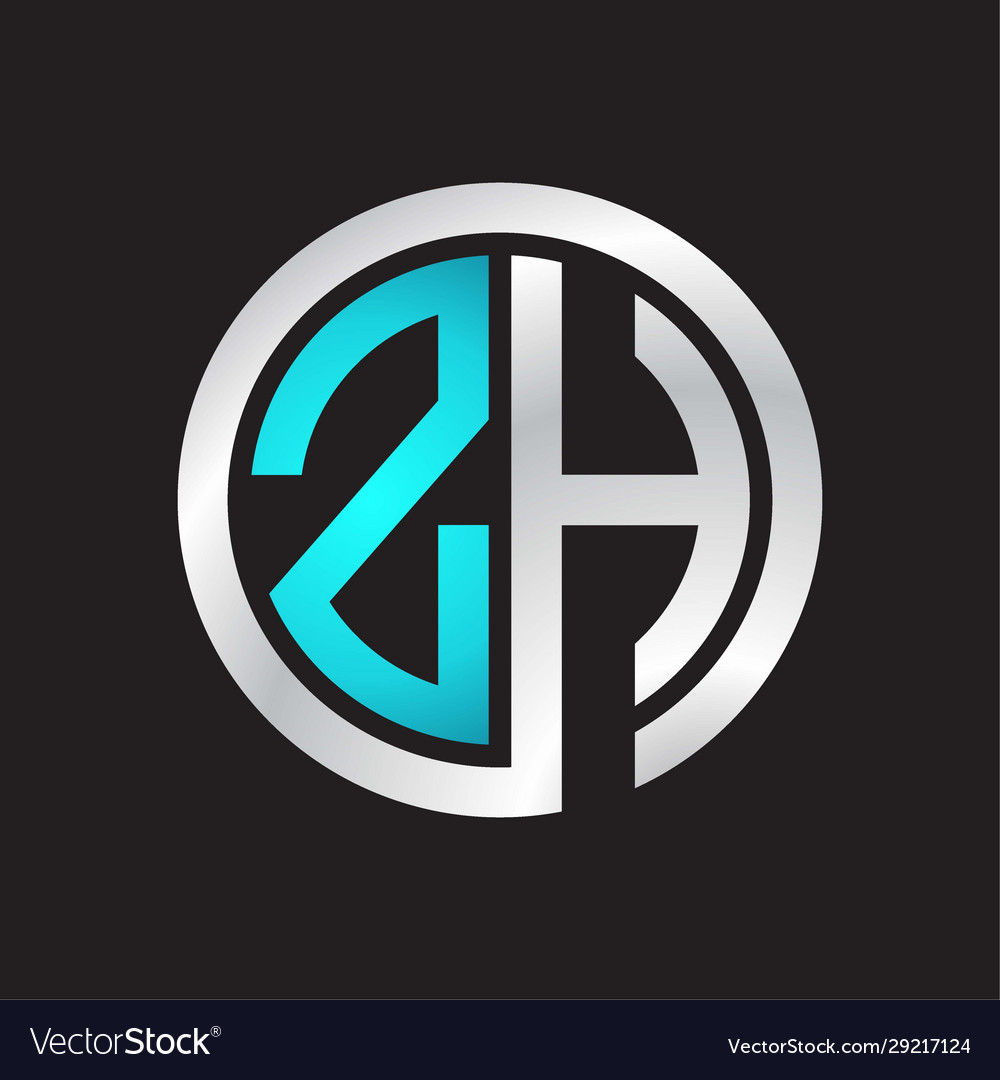 Zh initial logo linked circle monogram