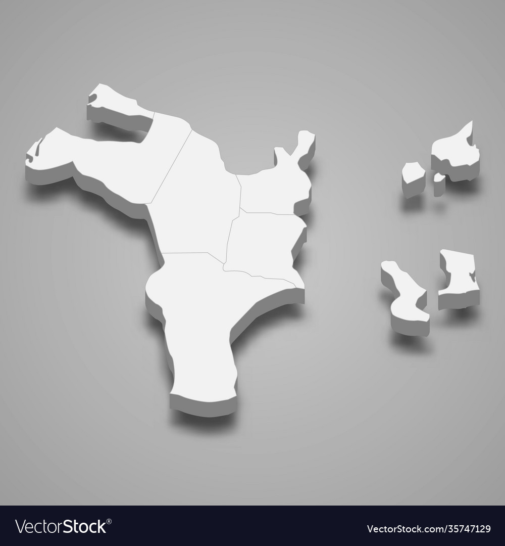 3d Isometric Map Sharjah Is A Emirate Royalty Free Vector