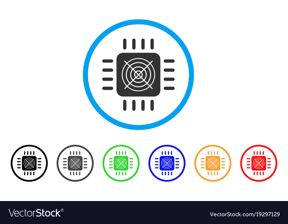 Asic processor rounded icon