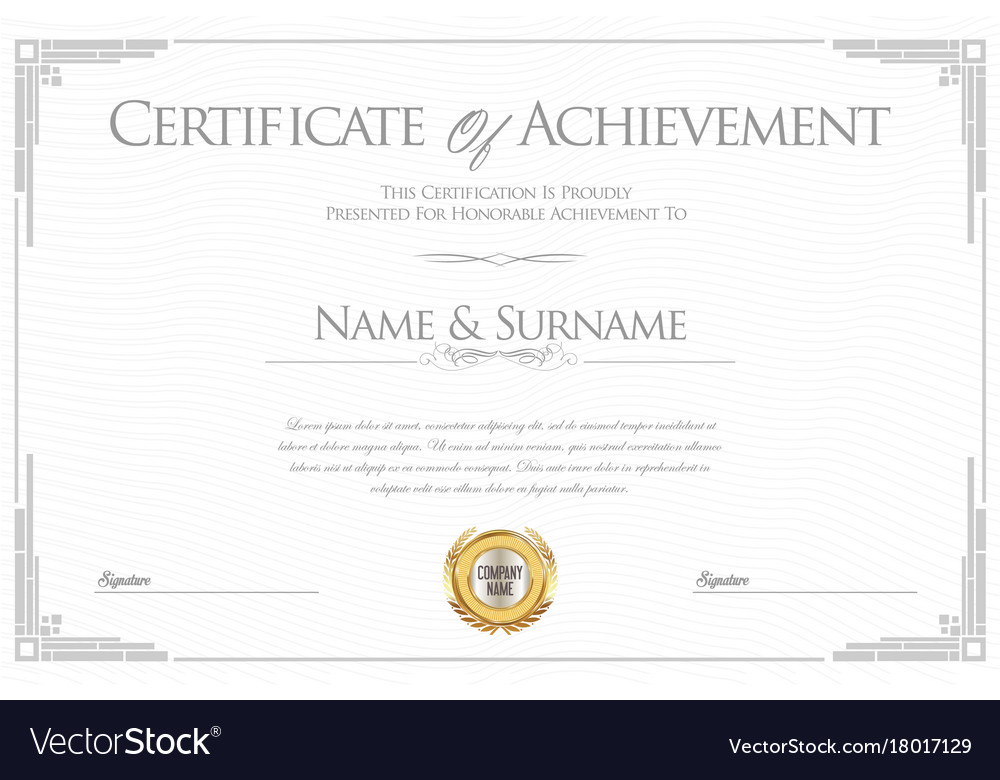 Certificate retro vintage design 7 Royalty Free Vector Image