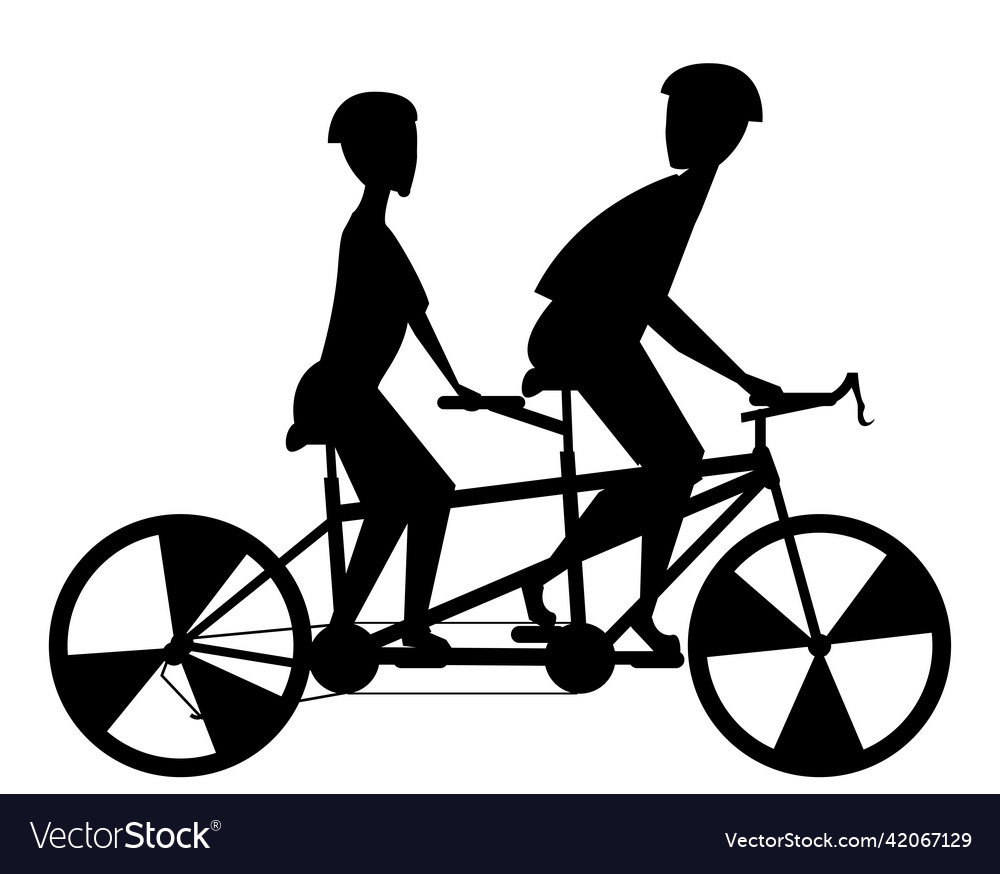 Couple in tandem bike Royalty Free Vector Image