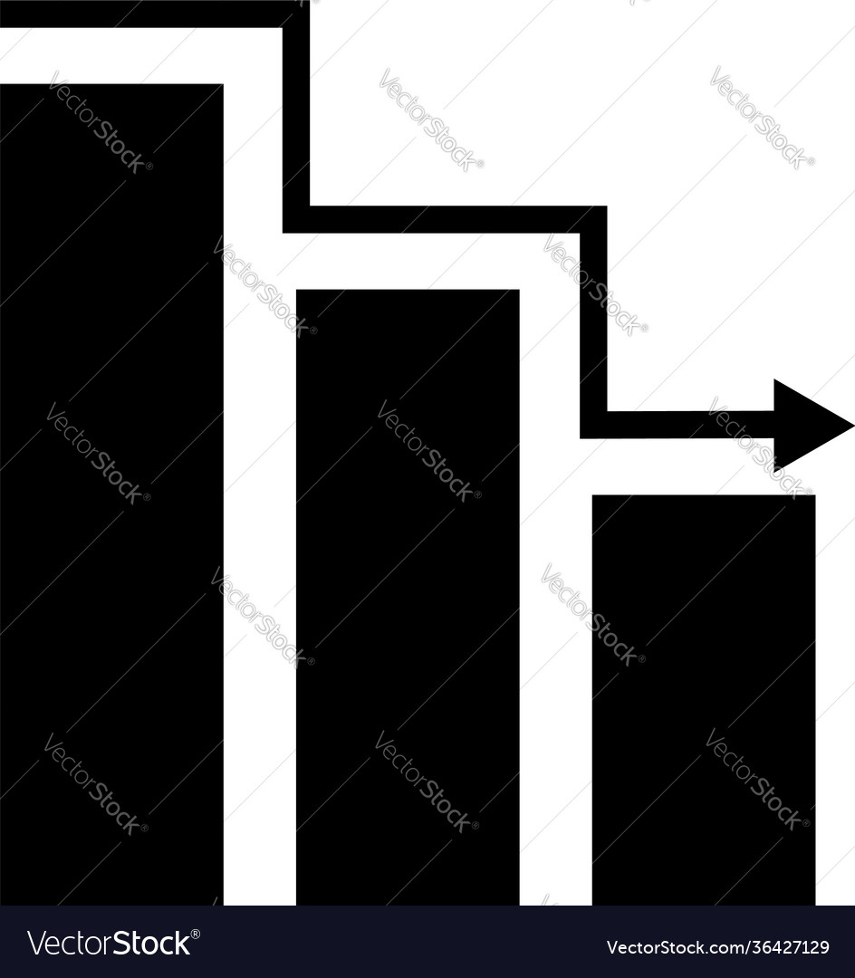 Descending analytic graph showing loss