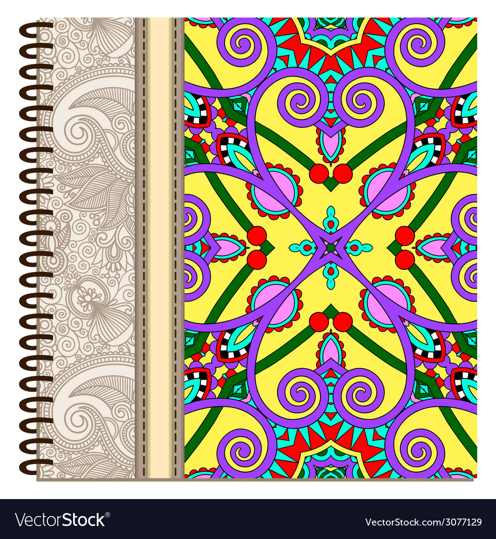 Design Of Spiral Ornamental Notebook Cover Vector Image