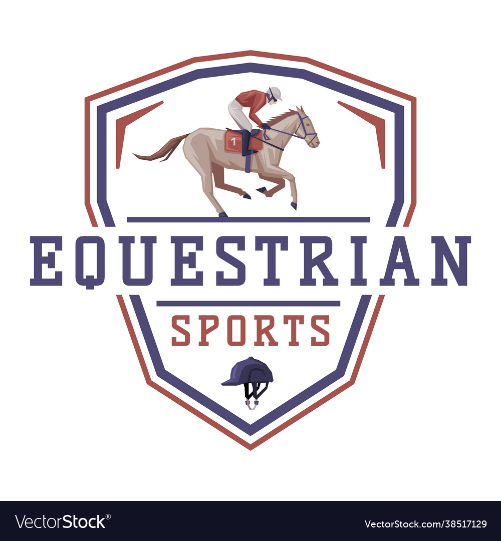 Equestrian Sports Logo Design Jockey Racing Vector Image