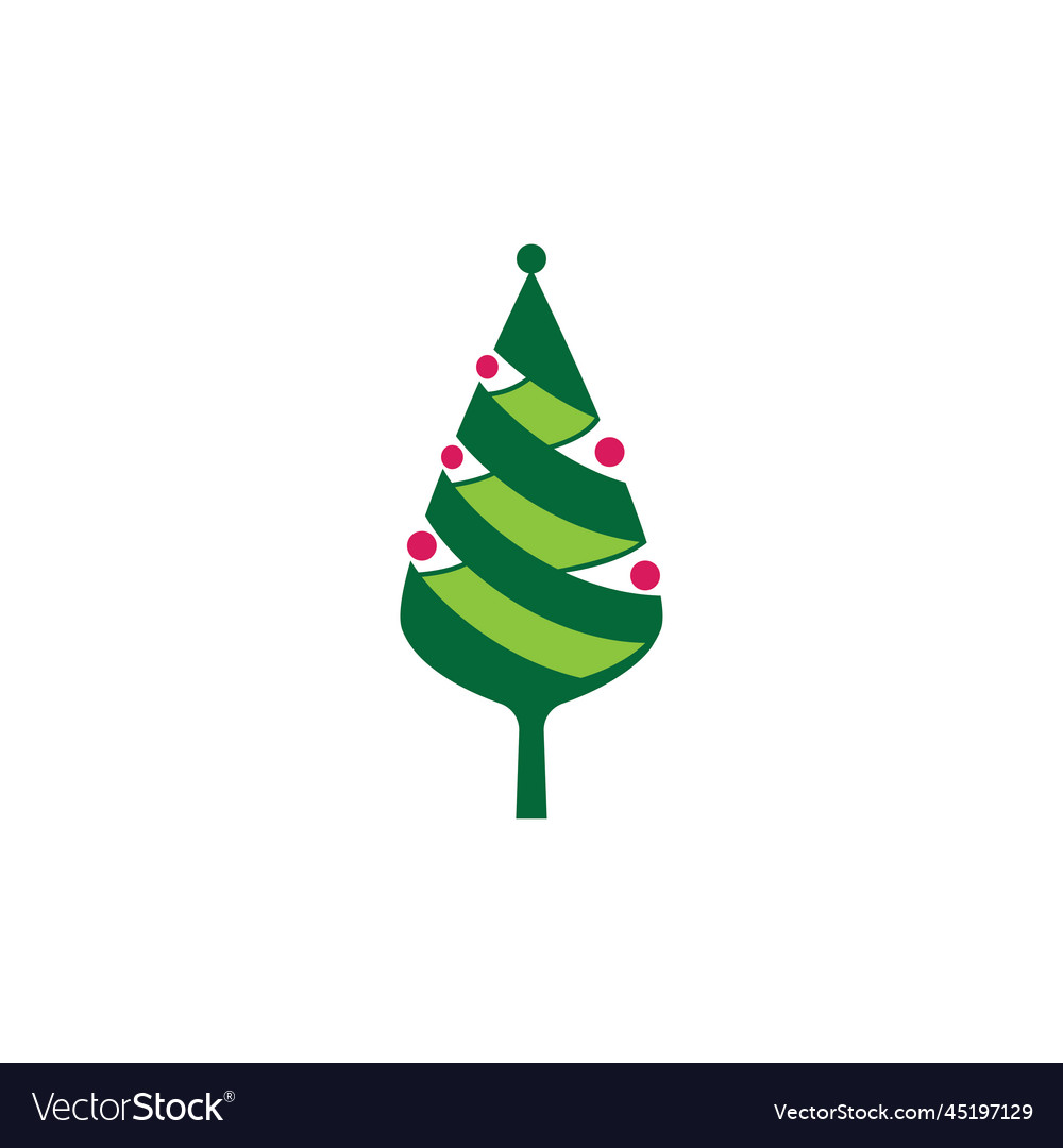 Fir tree icon logo christmas design Royalty Free Vector