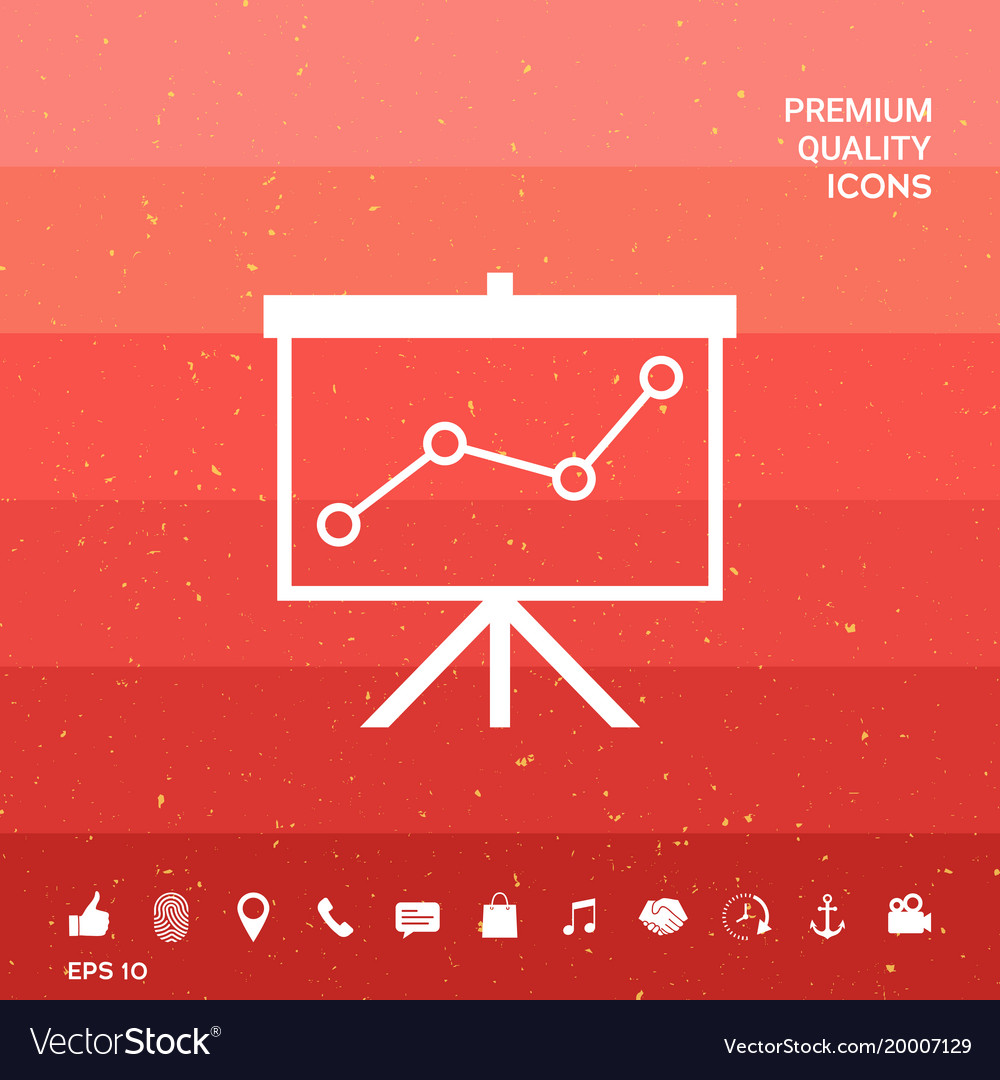 Flip-chart projection screen with a graph
