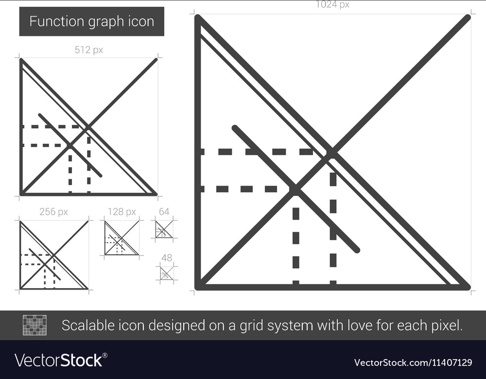 Function graph line icon