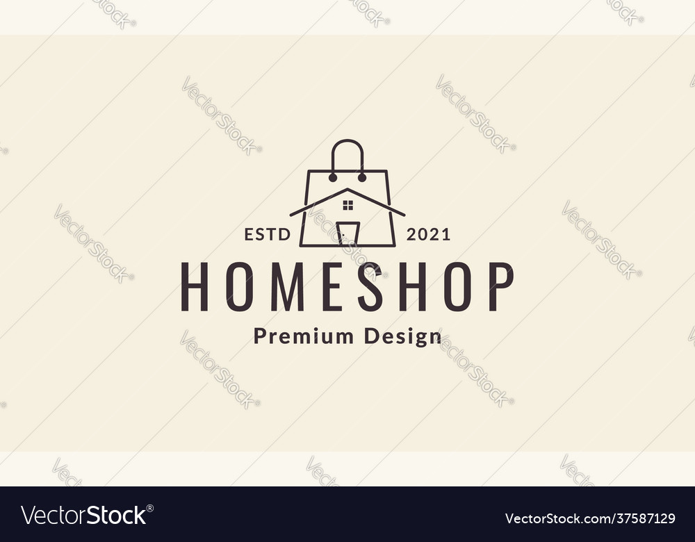 Home with shopping bag lines logo symbol icon