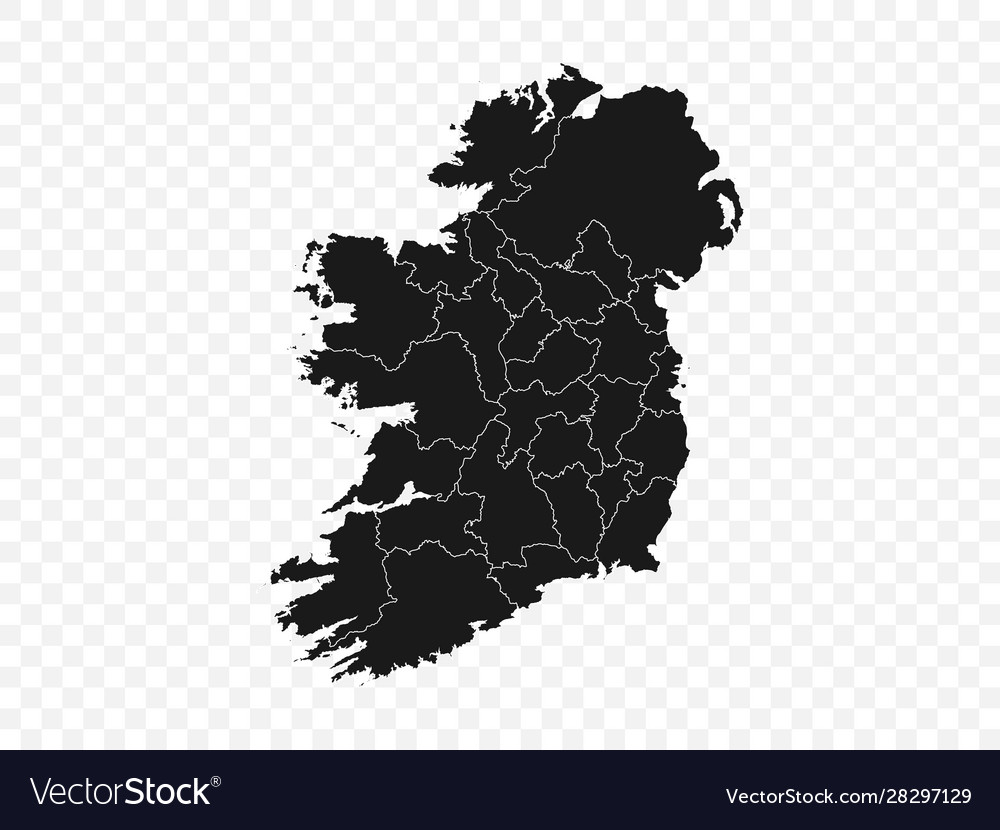 Ireland map on transparent background