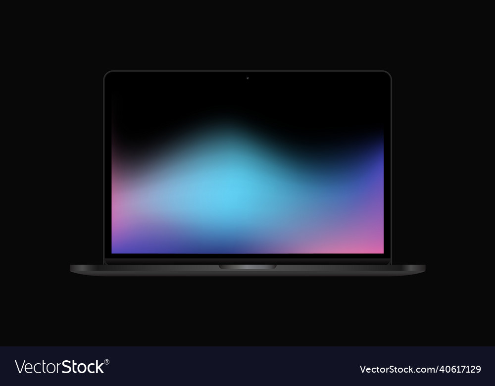 Isolated laptop mockup air model with blue