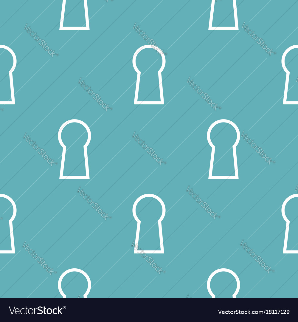 Keyhole pattern seamless blue Royalty Free Vector Image
