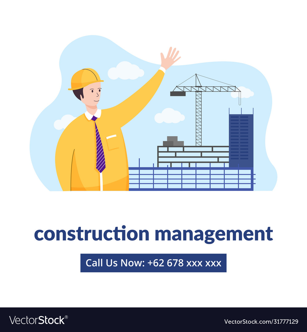 Lets build with us website landing page under con vector image Lets build with us website landing page under con