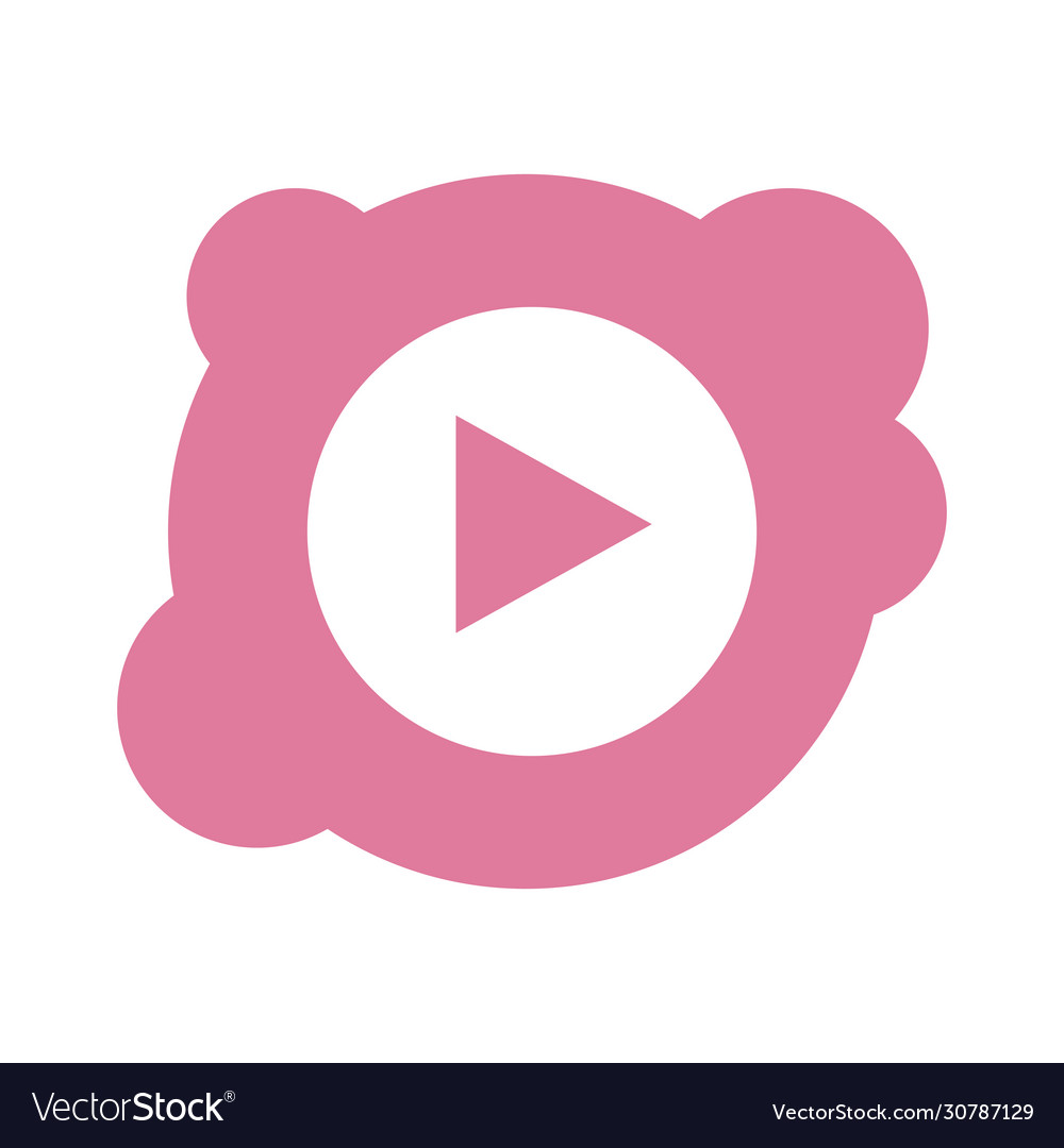 Media player play button block style icon