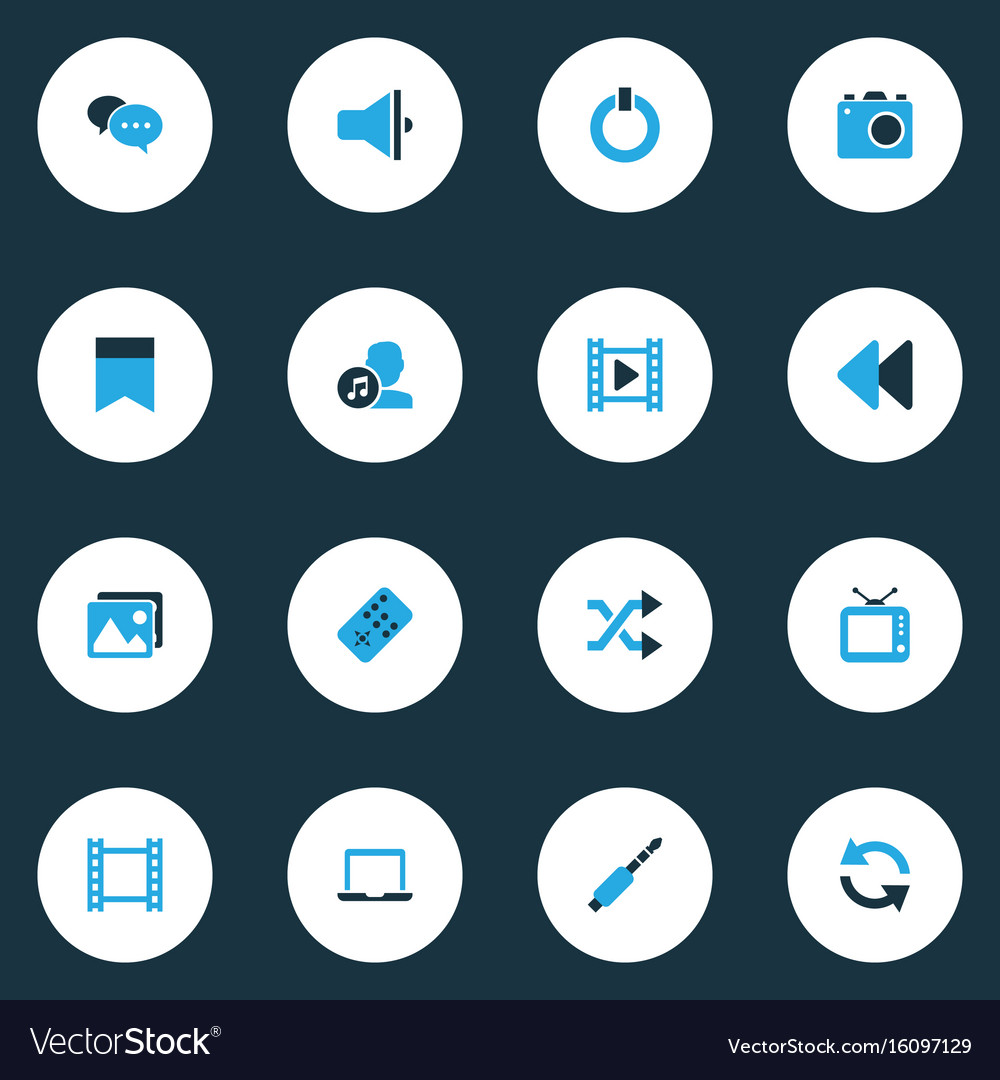 Music colorful icons set collection of composer