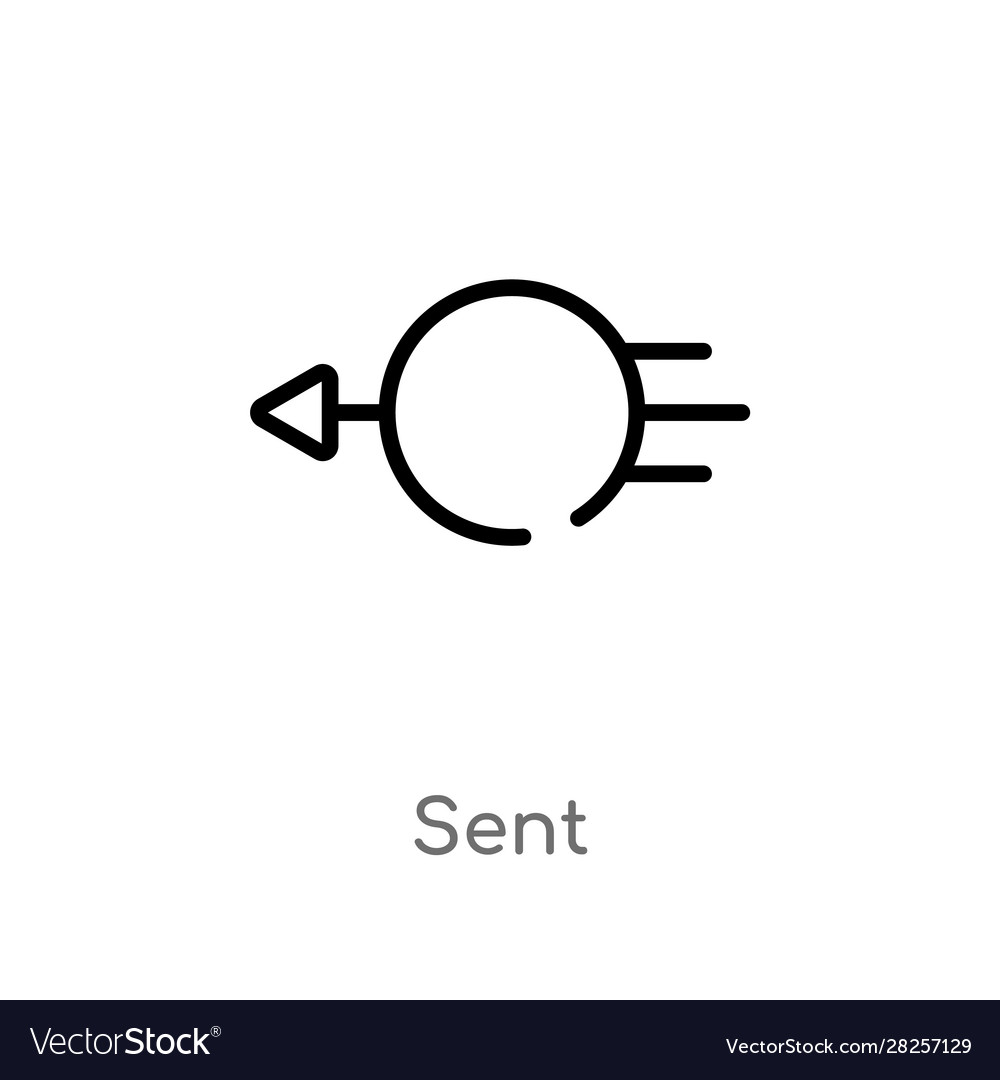 Outline sent icon isolated black simple line