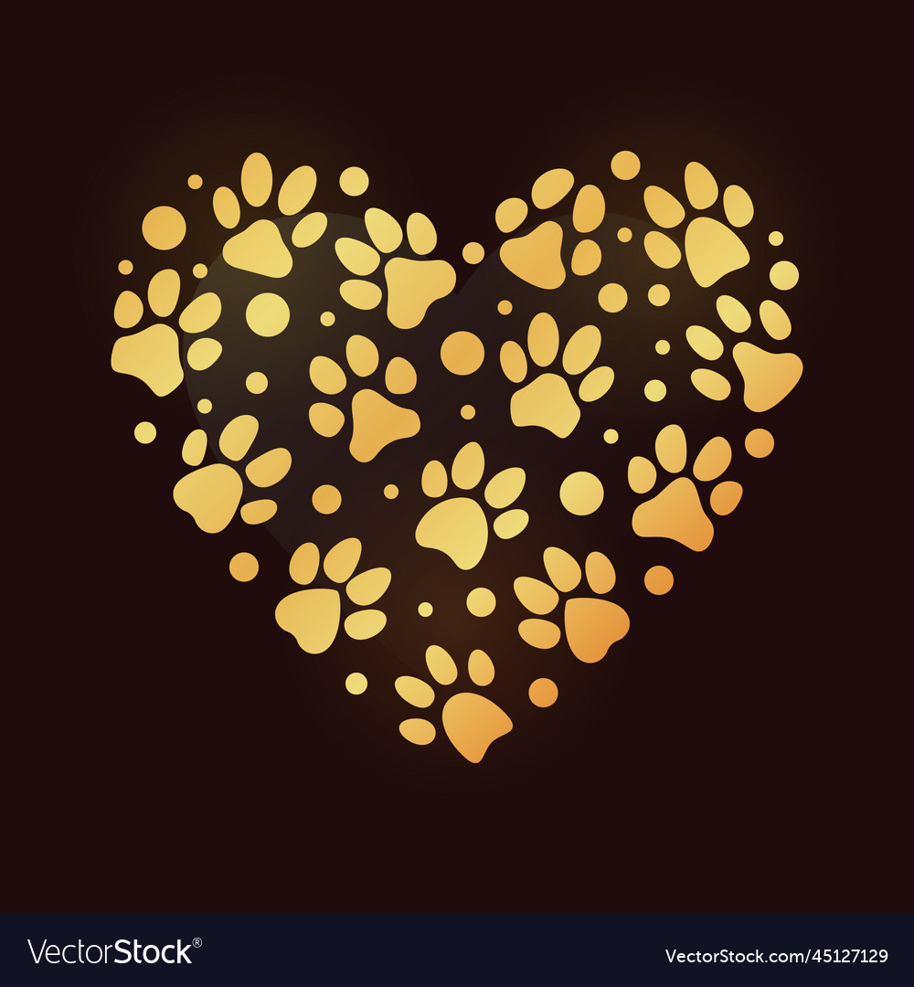 Pet paw print colored heart - i love my cat