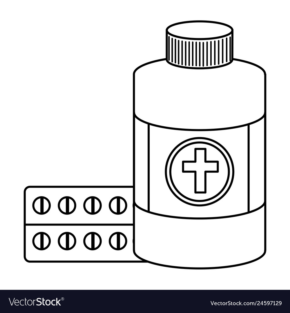 Pills drugs with bottle medical