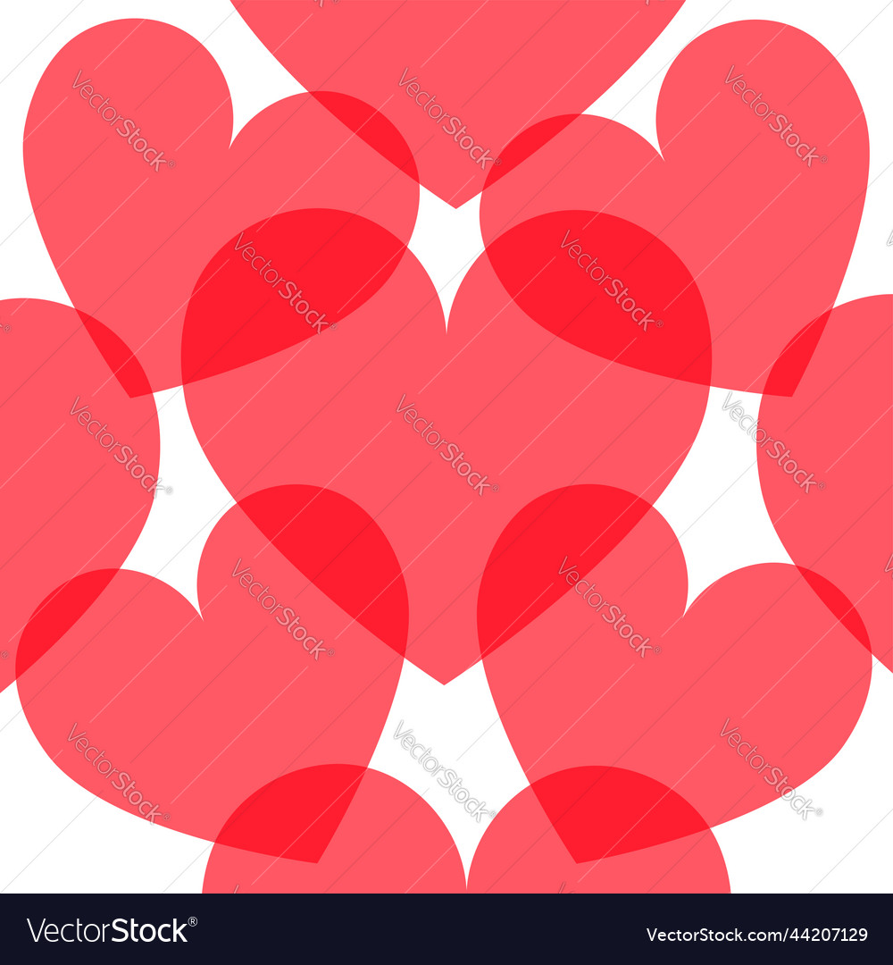 Red Heart Pattern Happy Valentines Day Sign Vector Image