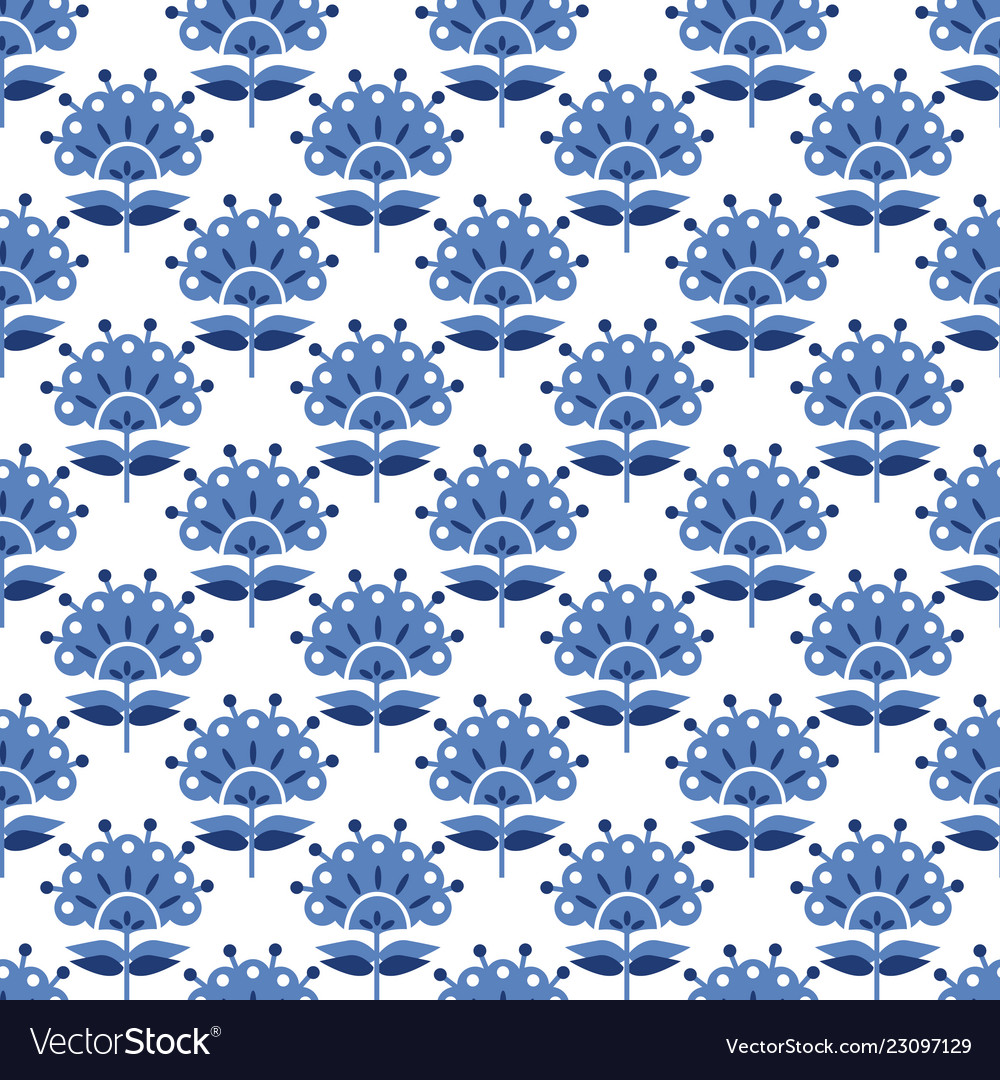 Retro Blue Floral Pattern