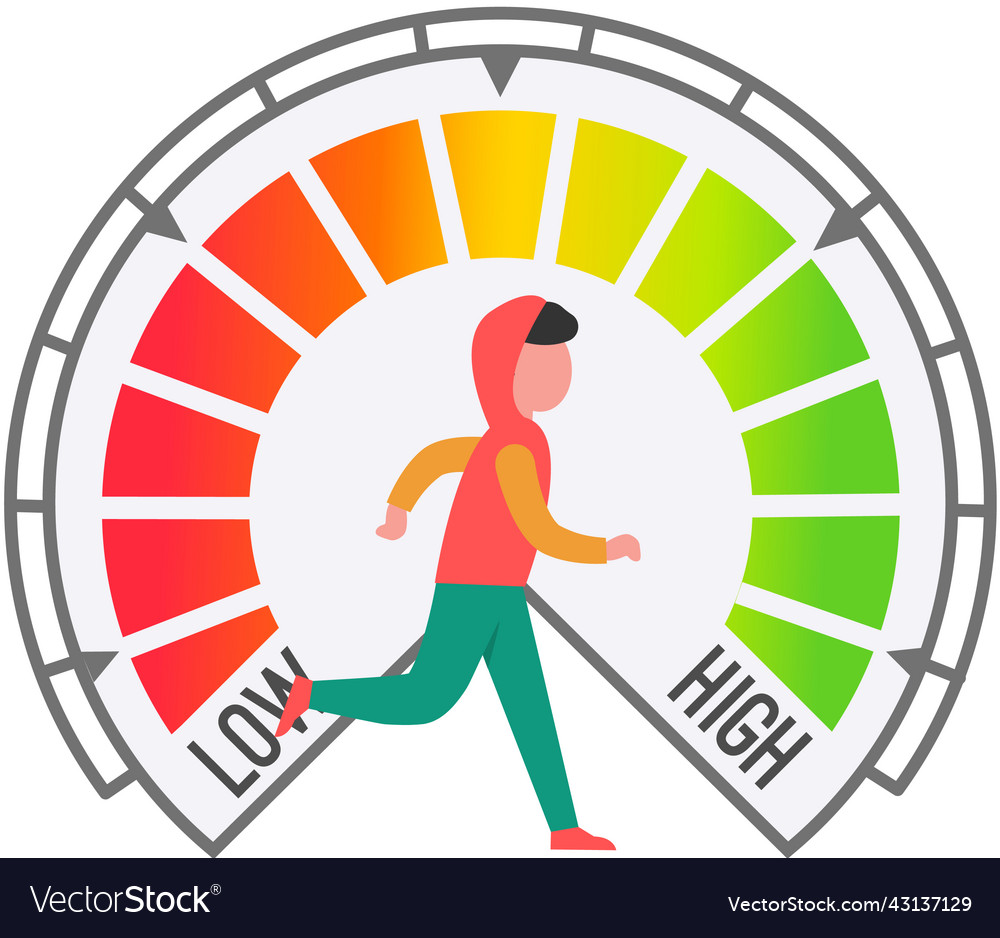 Running person scale from low speed to high vector image Running person scale from low speed to high