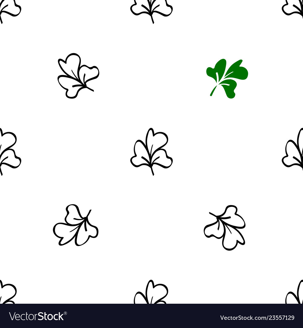 Seamless clover pattern vector image Seamless clover pattern