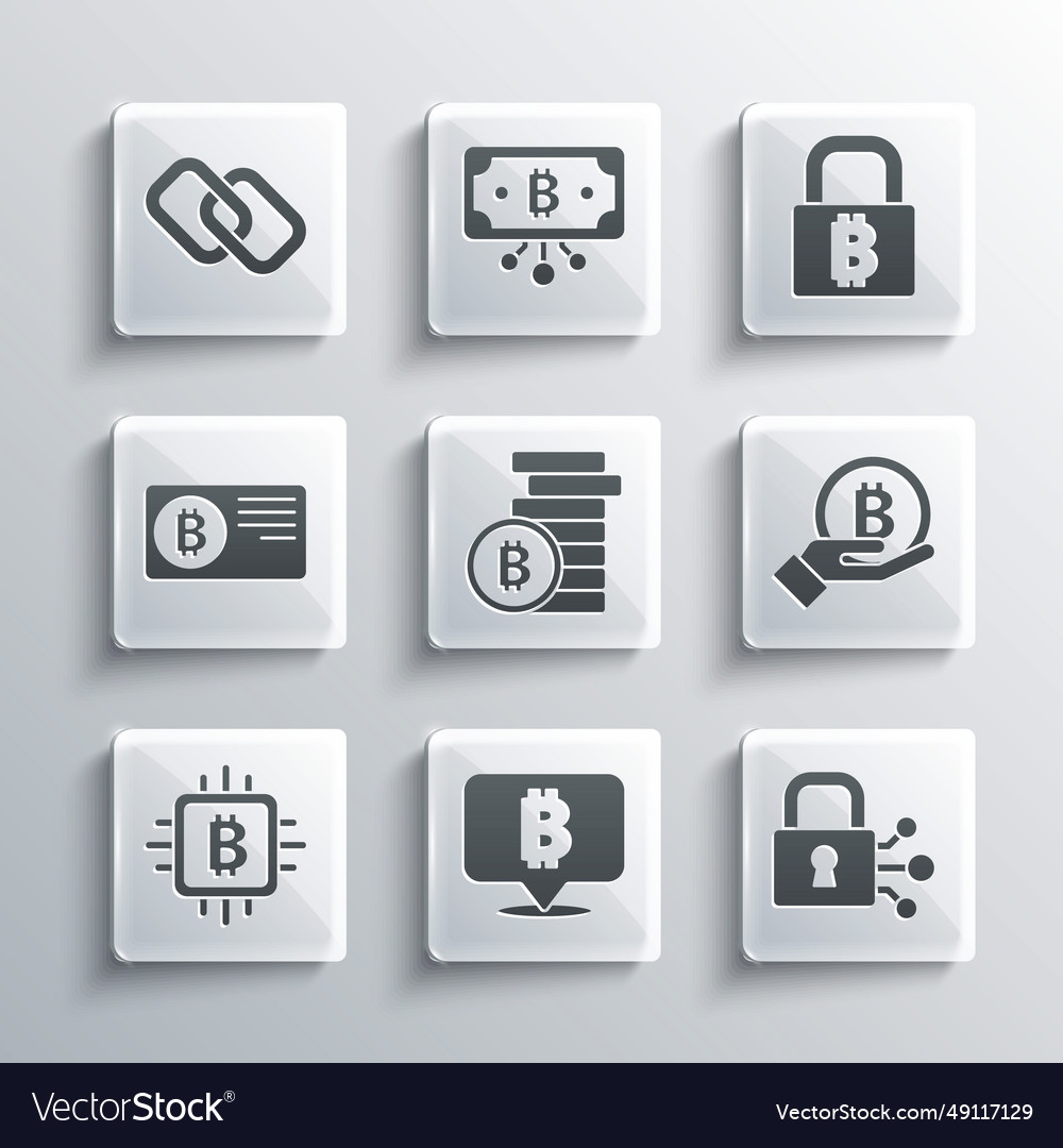 Set bitcoin lock with hand holding cpu