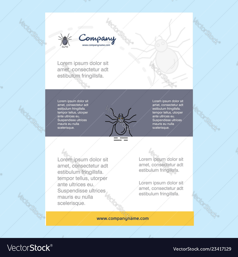 Template layout for spider company profile annual
