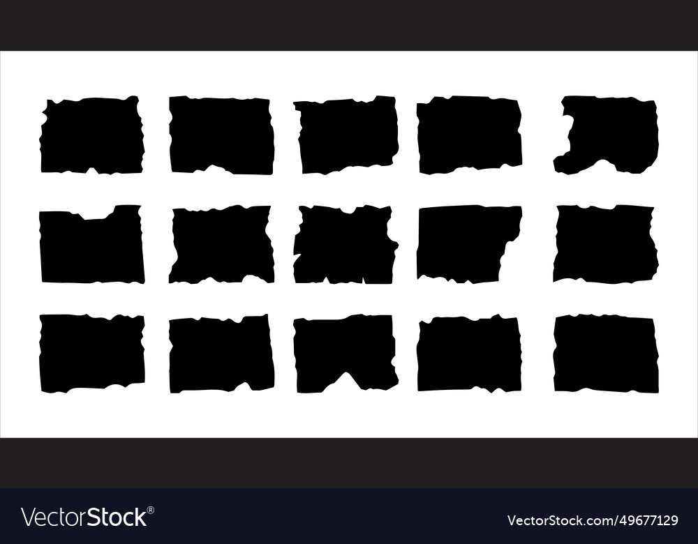 Torn rectangle frames set of icons