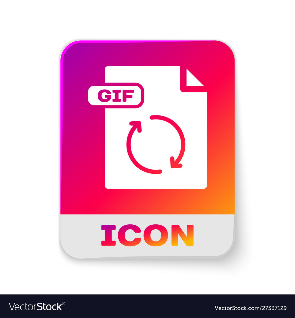 White gif file document download button icon