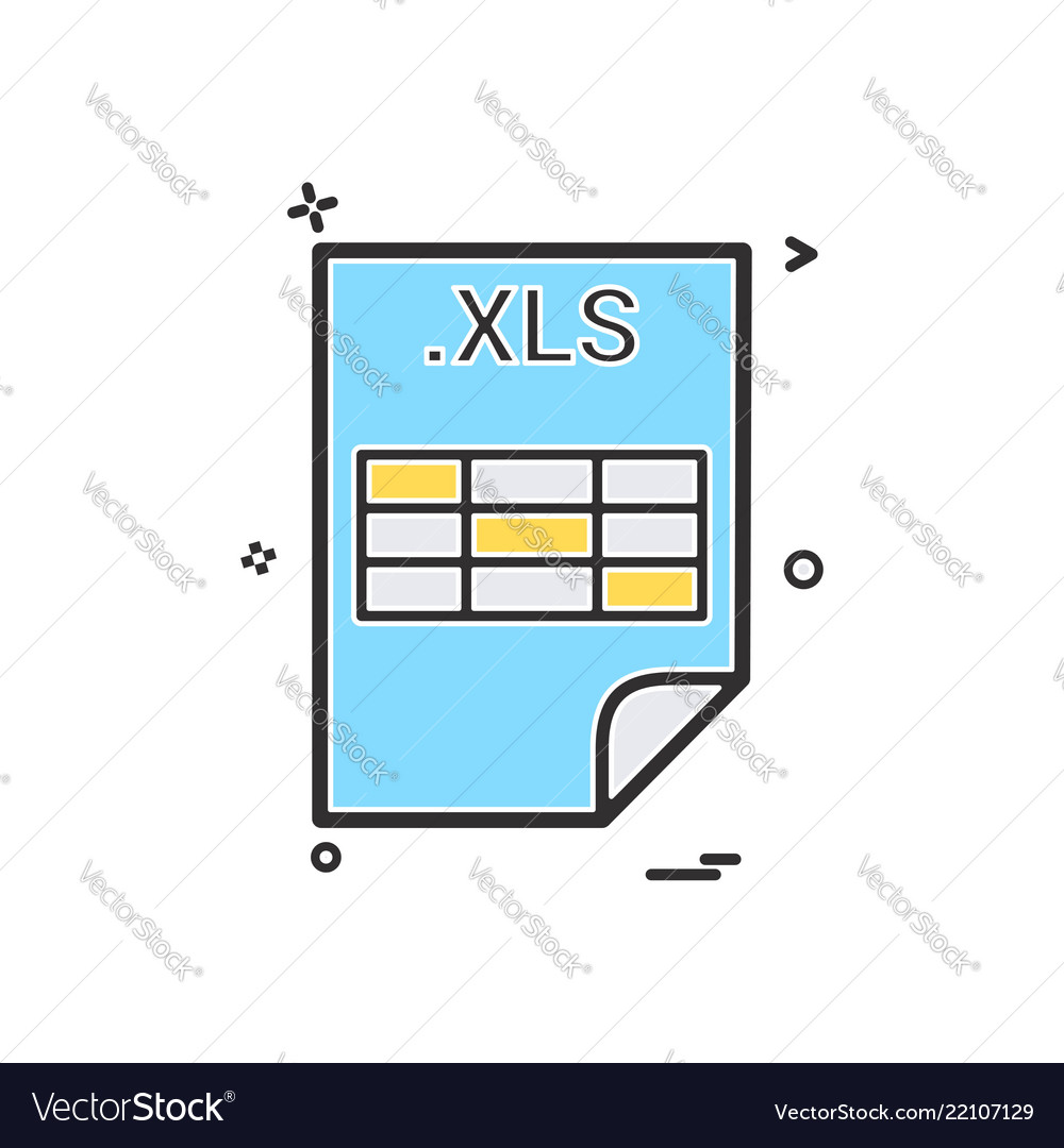 Xls application download file files format icon Vector Image Xls application download file files format icon