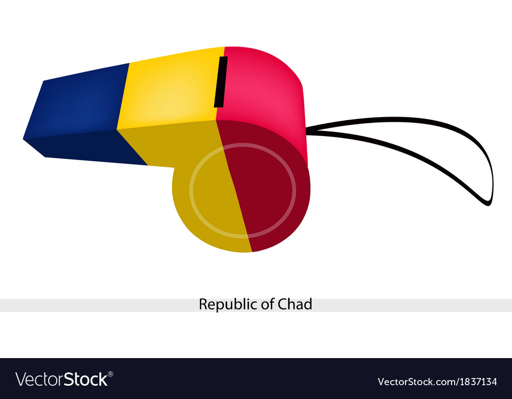 Blue yellow and red stripe on chad whistle