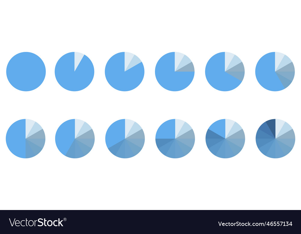 Chart icon segment infographic set with circle vector image Chart icon segment infographic set with circle