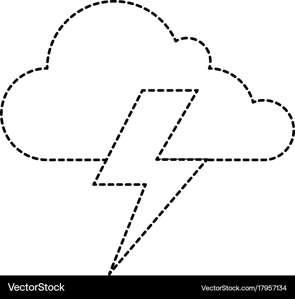 Cloud weather with thunder Royalty Free Vector Image