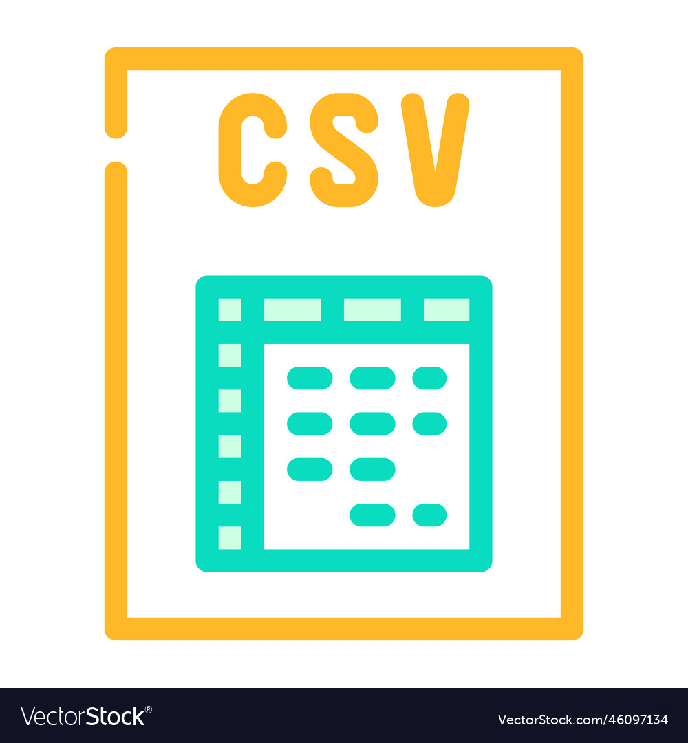 Csv file format document color icon