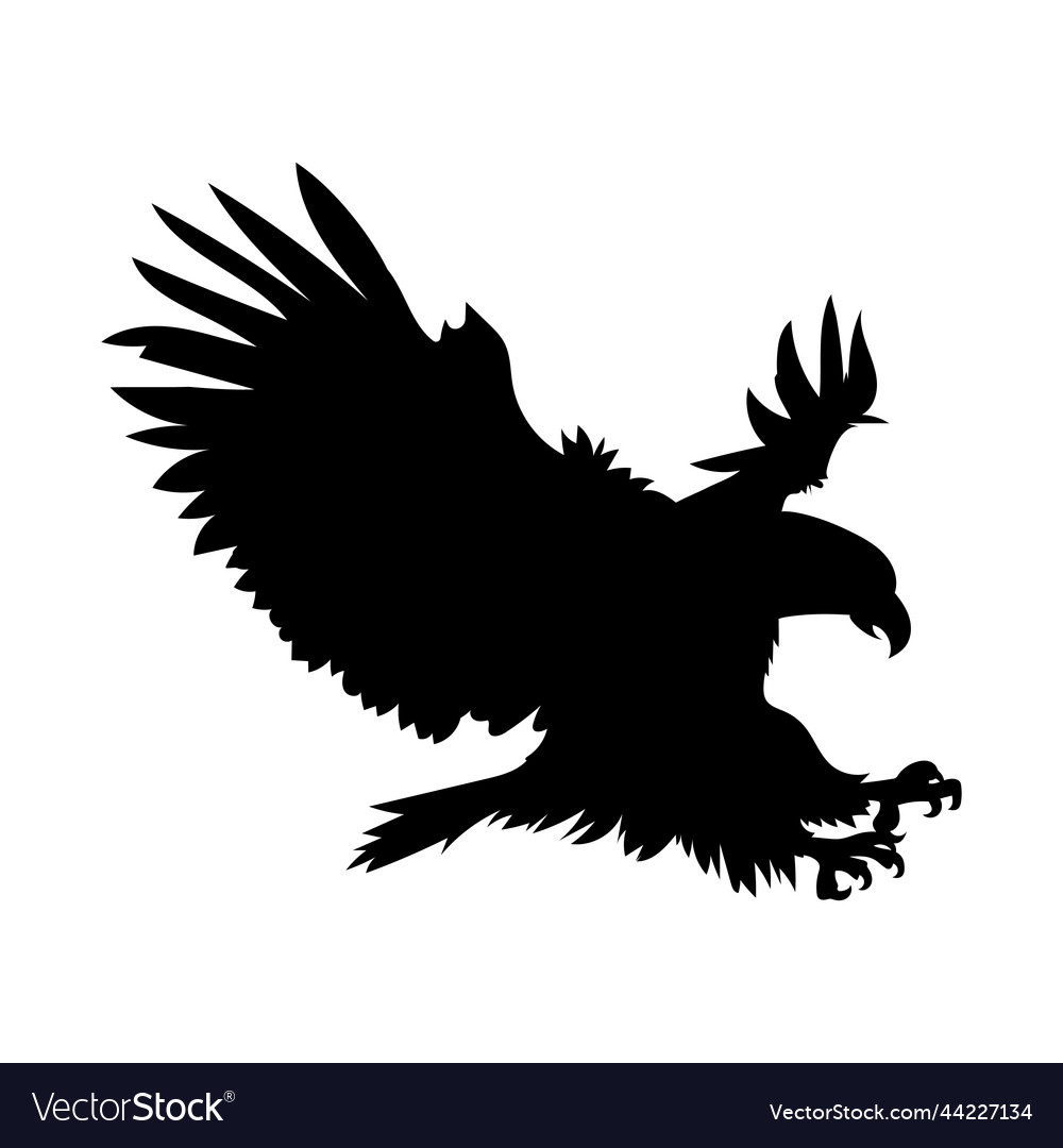 Eagle flying silhouette Royalty Free Vector Image